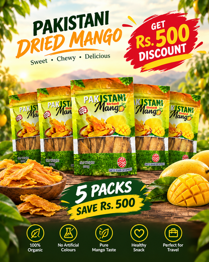 Pack of 5 dried mangoes
