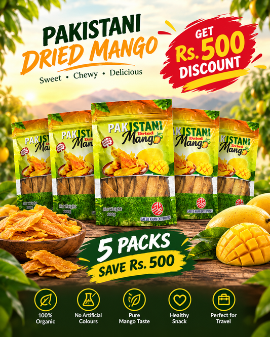 Pack of 5 dried mangoes